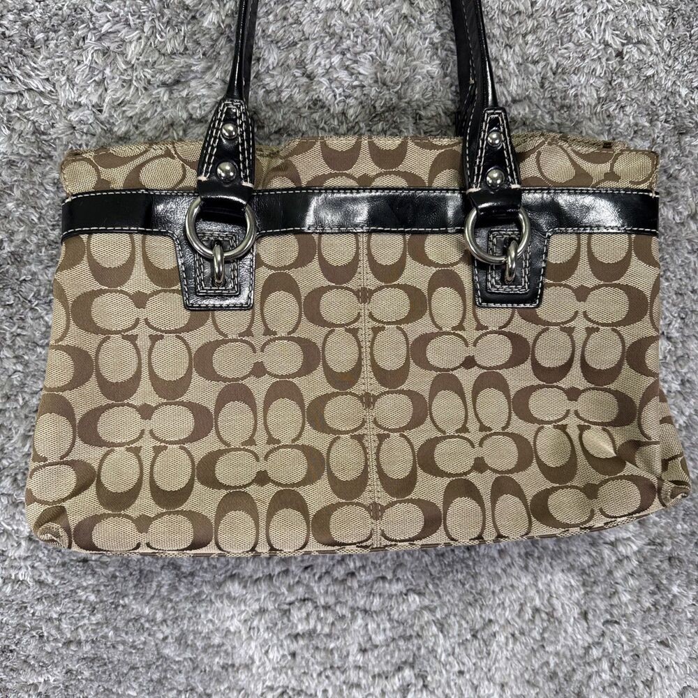 Vintage Coach Penelope Signature Monogrammed Shoulder Bag Purse Y2K Tan - Picture 5 of 16